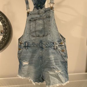 Blue jean overalls